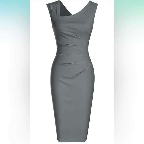 NWT Bodycon Sleeveless Sheath Dress. MUXXN. Grey/Sz. L. - Picture 12 of 13